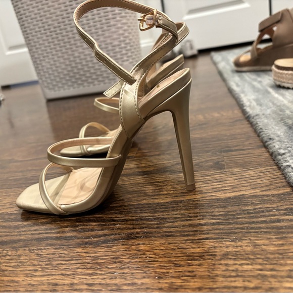 Lulu's Gold Strappy Sandals - Picture 2 of 4